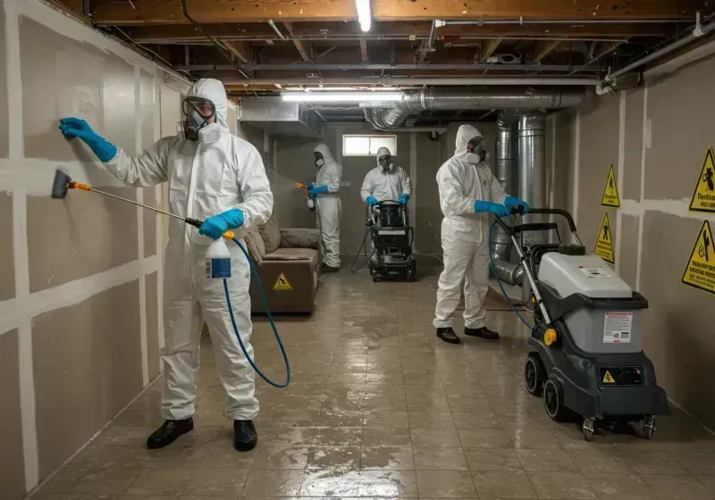 Basement Moisture Removal and Structural Drying process in Butler, IN